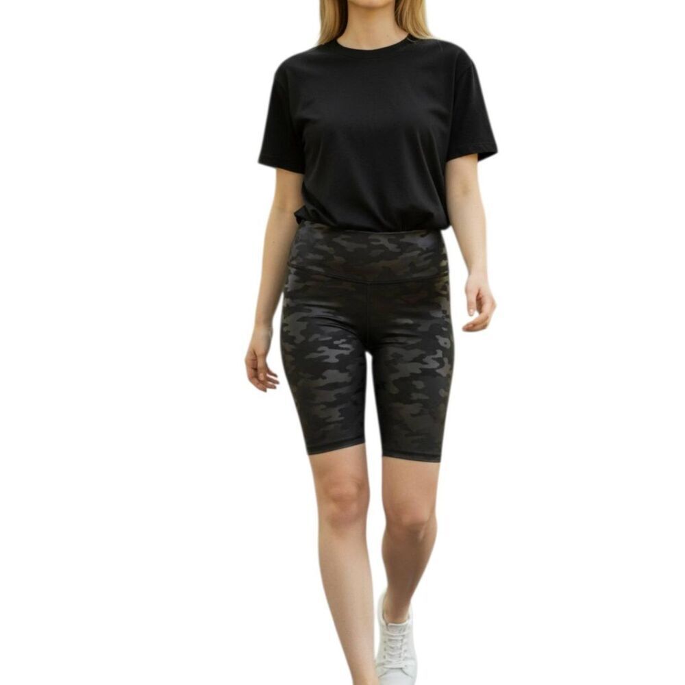 NWOT SPANX Faux Leather Biker Shorts Size Small